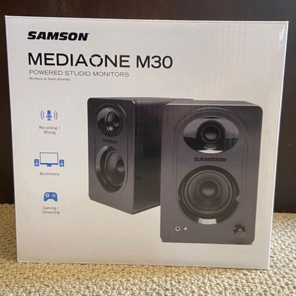 Samson Mediaone M30 Powered Studio Monitors - Picture 1 of 3